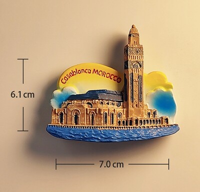 Mešita Hasana II. v Casablance, Marrákeš, Maroko, 3D magnety na chladničku, turistické suveníry, magnetické nálepky na chladničku