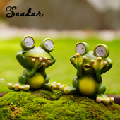 SAAKAR gyanta napelemes lámpa Kis békakerti szobor figurák kültérre aranyos kerti udvari dekorációs kiegészítők tárgyelem