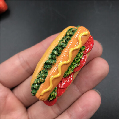 magnety na chladničku Pekingská pečená kačica pizza hotdog chlieb hamburger chladnička magnety na chladničku kreatívne jedlo remeslá zásoby