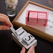 1 bucată din lemn calendar perpetuu acasă dormitor ornament de birou creativ DIY student copii fete decorare cadou