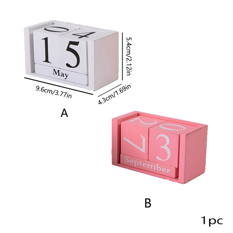 1 bucată din lemn calendar perpetuu acasă dormitor ornament de birou creativ DIY student copii fete decorare cadou