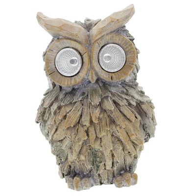 Градинска статуя на животно от смола със слънчеви LED светлини очи - най-добрият арт декор за вътрешен дом или офис на открито