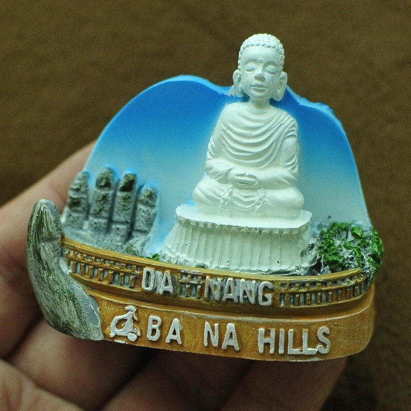 Hanoi Champa pagoda, Danang Bana-hegy, Vietnam 3D hűtőmágnesek turisztikai ajándéktárgyak hűtőszekrény mágneses matricák ajándék