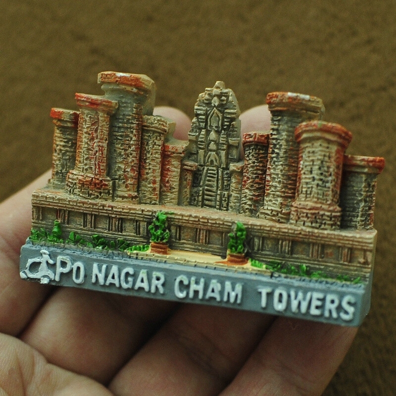 Hanoi Champa pagoda, Danang Bana-hegy, Vietnam 3D hűtőmágnesek turisztikai ajándéktárgyak hűtőszekrény mágneses matricák ajándék