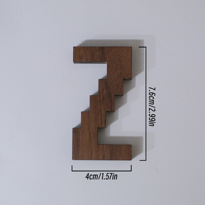 7,6 cm vysoký pixelový štýl, čierne orechové drevo, anglické písmeno, kreatívna abeceda, čísla, domáci bar, káva, svadobná hra, dekorácia v štýle hry