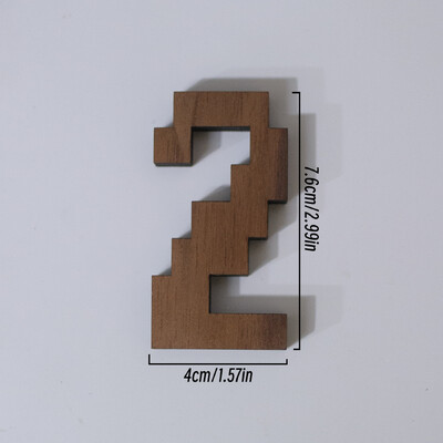 7,6 cm vysoký pixelový štýl, čierne orechové drevo, anglické písmeno, kreatívna abeceda, čísla, domáci bar, káva, svadobná hra, dekorácia v štýle hry