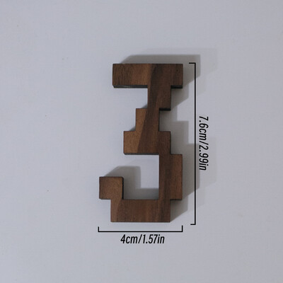 7,6 cm vysoký pixelový štýl, čierne orechové drevo, anglické písmeno, kreatívna abeceda, čísla, domáci bar, káva, svadobná hra, dekorácia v štýle hry