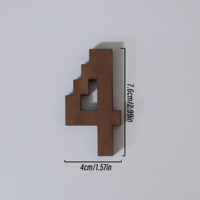 7,6 cm vysoký pixelový štýl, čierne orechové drevo, anglické písmeno, kreatívna abeceda, čísla, domáci bar, káva, svadobná hra, dekorácia v štýle hry