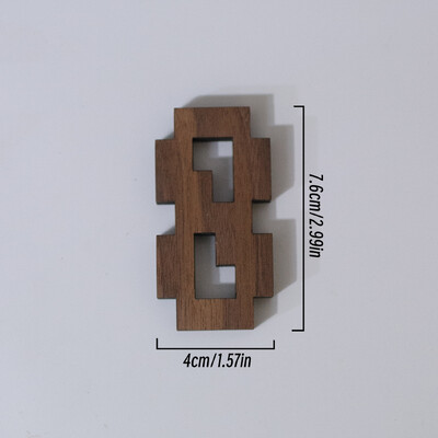 7,6 cm vysoký pixelový štýl, čierne orechové drevo, anglické písmeno, kreatívna abeceda, čísla, domáci bar, káva, svadobná hra, dekorácia v štýle hry