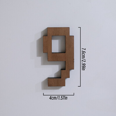 7,6 cm vysoký pixelový štýl, čierne orechové drevo, anglické písmeno, kreatívna abeceda, čísla, domáci bar, káva, svadobná hra, dekorácia v štýle hry