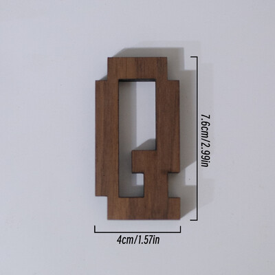 7,6 cm vysoký pixelový štýl, čierne orechové drevo, anglické písmeno, kreatívna abeceda, čísla, domáci bar, káva, svadobná hra, dekorácia v štýle hry
