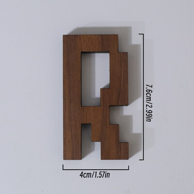 7,6 cm vysoký pixelový štýl, čierne orechové drevo, anglické písmeno, kreatívna abeceda, čísla, domáci bar, káva, svadobná hra, dekorácia v štýle hry