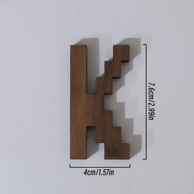 7,6 cm vysoký pixelový štýl, čierne orechové drevo, anglické písmeno, kreatívna abeceda, čísla, domáci bar, káva, svadobná hra, dekorácia v štýle hry