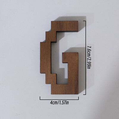 7,6 cm vysoký pixelový štýl, čierne orechové drevo, anglické písmeno, kreatívna abeceda, čísla, domáci bar, káva, svadobná hra, dekorácia v štýle hry