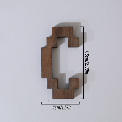 7,6 cm vysoký pixelový štýl, čierne orechové drevo, anglické písmeno, kreatívna abeceda, čísla, domáci bar, káva, svadobná hra, dekorácia v štýle hry