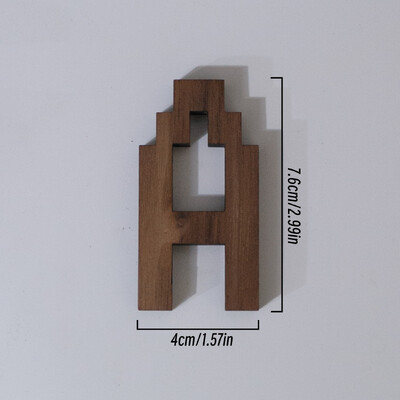 7,6 cm vysoký pixelový štýl, čierne orechové drevo, anglické písmeno, kreatívna abeceda, čísla, domáci bar, káva, svadobná hra, dekorácia v štýle hry