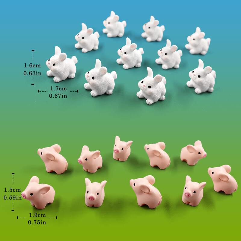 20 ks kapybara plameniak tukan pelikán veverička líška králik prasa mačka žaba figúrka miniatúrna rozprávková záhradná dekorácia príslušenstvo