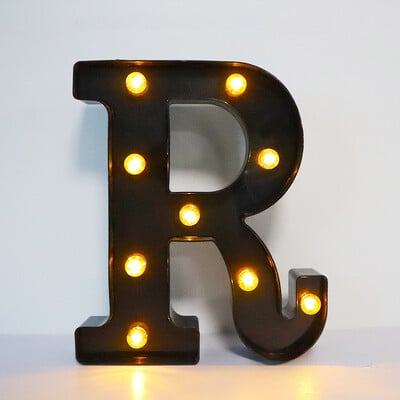 Litere de 22 cm cu lumină LED, alfabet negru, număr de litere, lumină de noapte, acasă, litere de Crăciun, accesorii pentru petreceri de aniversare, decorare