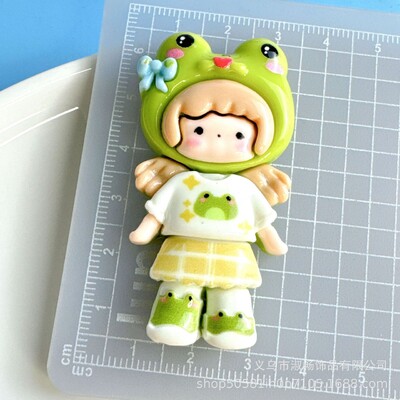 10 DB gyanta színes felhő angyallány béka sorozat ház lapos hátú, cabochon figura Scrapbook DIY kulcstartó-kiegészítő kézműves