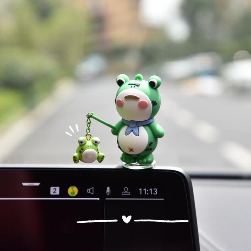 6/7 ks Osamelá žaba Cartoon Auto Center Console Decoration Office Desk Computer Screen Accessories Doll Gift