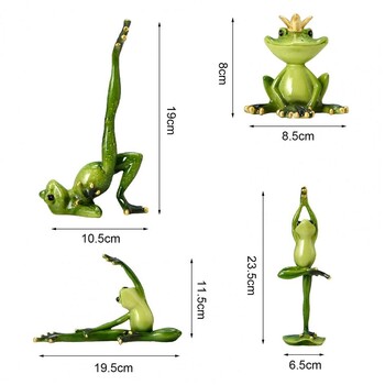 Δημιουργικοί βάτραχοι γιόγκα Χειροτεχνία από ρητίνη Μινιατούρες Γλυπτό βάτραχου Άγαλμα τραπεζιού σπιτιού