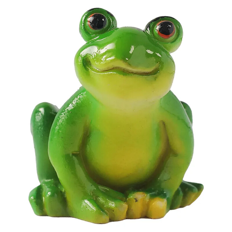 Mini figurine cu broasca Decoratiuni pentru ghiveci Ornament cu broasca de gradina din rasina verde Desene animate realiste cu micropeisaj
