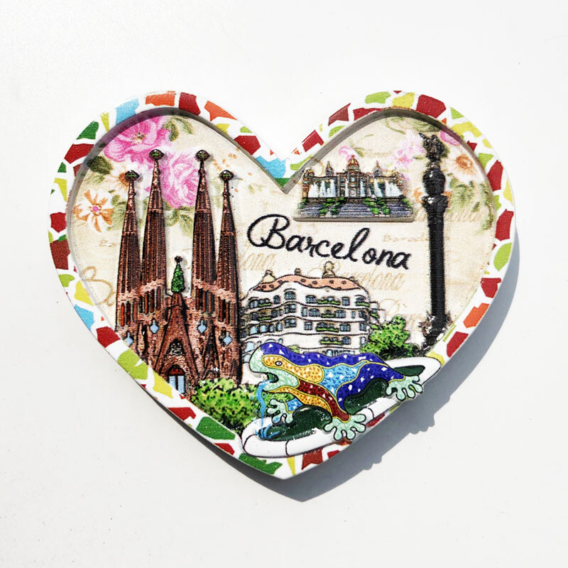 Spanyolország Utazás Ajándéktárgyak Barcelona hűtőmágnesek Sagrada Família Hűtőmatricák Otthoni dekoráció Esküvői Ajándékok Fényképes falmatricák