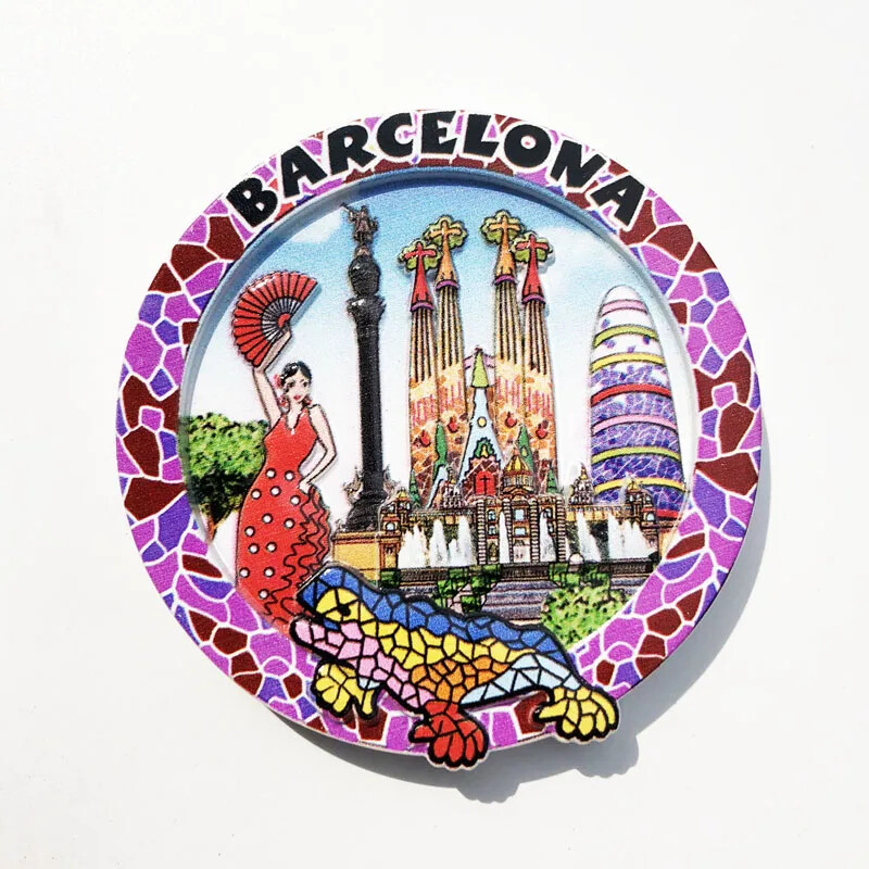 Spanyolország Utazás Ajándéktárgyak Barcelona hűtőmágnesek Sagrada Família Hűtőmatricák Otthoni dekoráció Esküvői Ajándékok Fényképes falmatricák