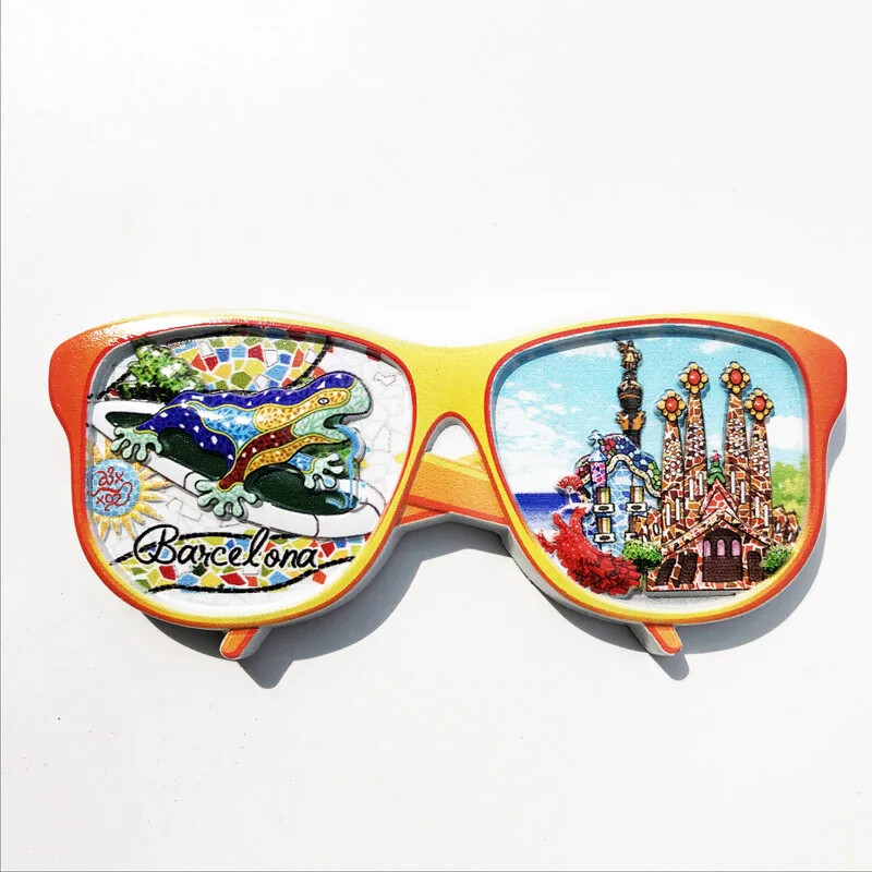 Spanyolország Utazás Ajándéktárgyak Barcelona hűtőmágnesek Sagrada Família Hűtőmatricák Otthoni dekoráció Esküvői Ajándékok Fényképes falmatricák