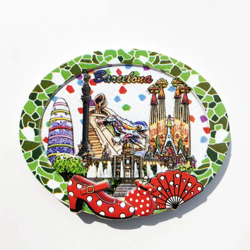 Spanyolország Utazás Ajándéktárgyak Barcelona hűtőmágnesek Sagrada Família Hűtőmatricák Otthoni dekoráció Esküvői Ajándékok Fényképes falmatricák