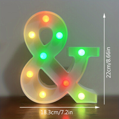 22CM abecedné písmená LED svetlá meniace farbu svetiel dekoračné batériové nočné svetlo pre domácu svadbu, narodeniny, vianočnú párty dekoráciu