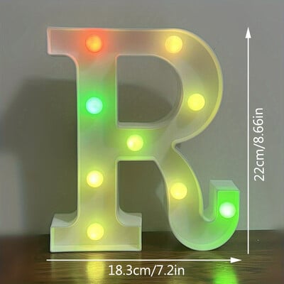 22CM abecedné písmená LED svetlá meniace farbu svetiel dekoračné batériové nočné svetlo pre domácu svadbu, narodeniny, vianočnú párty dekoráciu