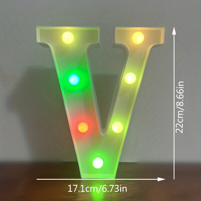 22CM abecedné písmená LED svetlá meniace farbu svetiel dekoračné batériové nočné svetlo pre domácu svadbu, narodeniny, vianočnú párty dekoráciu