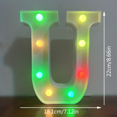 22CM abecedné písmená LED svetlá meniace farbu svetiel dekoračné batériové nočné svetlo pre domácu svadbu, narodeniny, vianočnú párty dekoráciu