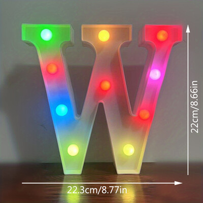 22CM abecedné písmená LED svetlá meniace farbu svetiel dekoračné batériové nočné svetlo pre domácu svadbu, narodeniny, vianočnú párty dekoráciu