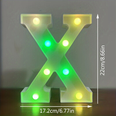 22CM abecedné písmená LED svetlá meniace farbu svetiel dekoračné batériové nočné svetlo pre domácu svadbu, narodeniny, vianočnú párty dekoráciu