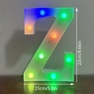 22CM abecedné písmená LED svetlá meniace farbu svetiel dekoračné batériové nočné svetlo pre domácu svadbu, narodeniny, vianočnú párty dekoráciu