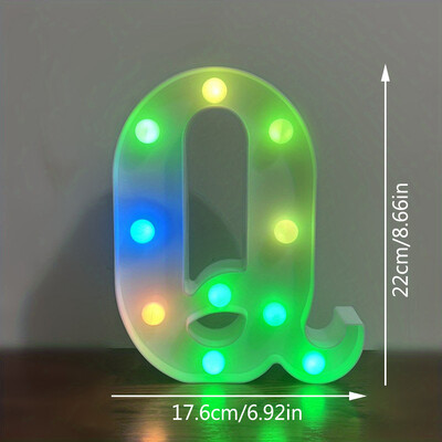 22CM abecedné písmená LED svetlá meniace farbu svetiel dekoračné batériové nočné svetlo pre domácu svadbu, narodeniny, vianočnú párty dekoráciu