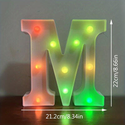 22CM abecedné písmená LED svetlá meniace farbu svetiel dekoračné batériové nočné svetlo pre domácu svadbu, narodeniny, vianočnú párty dekoráciu