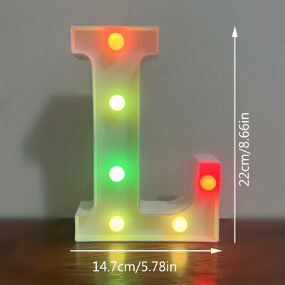 22CM abecedné písmená LED svetlá meniace farbu svetiel dekoračné batériové nočné svetlo pre domácu svadbu, narodeniny, vianočnú párty dekoráciu