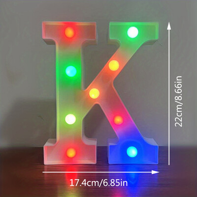 22CM abecedné písmená LED svetlá meniace farbu svetiel dekoračné batériové nočné svetlo pre domácu svadbu, narodeniny, vianočnú párty dekoráciu