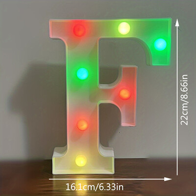 22CM abecedné písmená LED svetlá meniace farbu svetiel dekoračné batériové nočné svetlo pre domácu svadbu, narodeniny, vianočnú párty dekoráciu