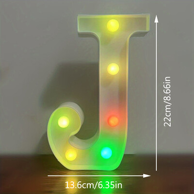 22CM abecedné písmená LED svetlá meniace farbu svetiel dekoračné batériové nočné svetlo pre domácu svadbu, narodeniny, vianočnú párty dekoráciu