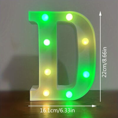 22CM abecedné písmená LED svetlá meniace farbu svetiel dekoračné batériové nočné svetlo pre domácu svadbu, narodeniny, vianočnú párty dekoráciu