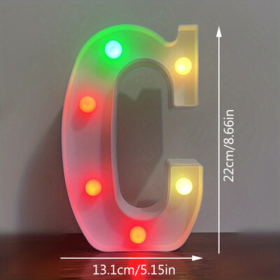 22CM abecedné písmená LED svetlá meniace farbu svetiel dekoračné batériové nočné svetlo pre domácu svadbu, narodeniny, vianočnú párty dekoráciu