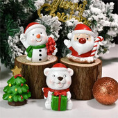 Figúrky zvierat, tučniak, pes, medveď, slon, sob, žaba, Santa Claus, snehuliak, strom, figúrka, živica, remeslá, darček pre deti, hračky
