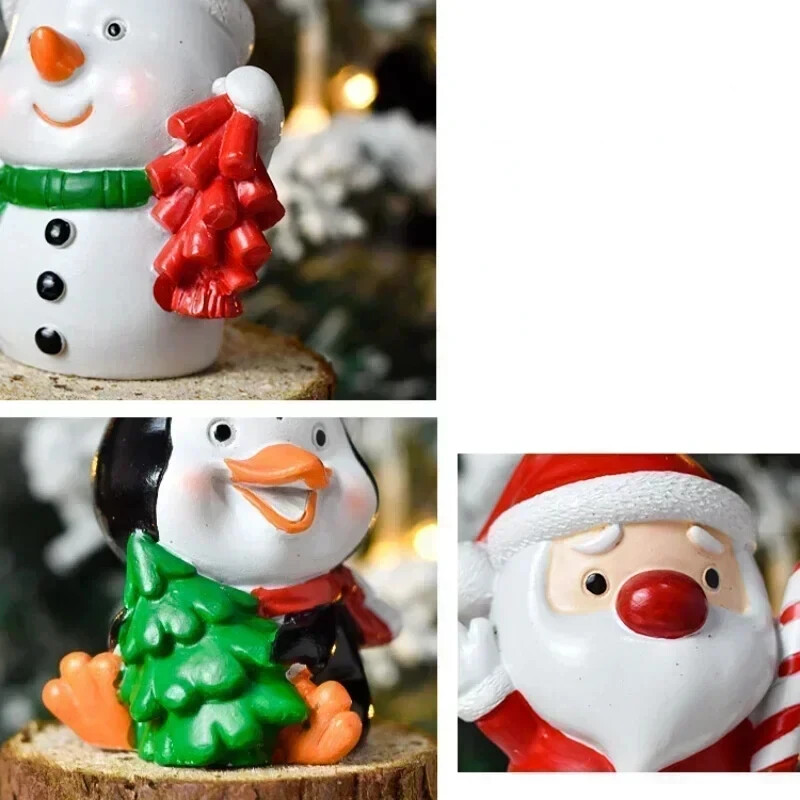 Figúrky zvierat, tučniak, pes, medveď, slon, sob, žaba, Santa Claus, snehuliak, strom, figúrka, živica, remeslá, darček pre deti, hračky