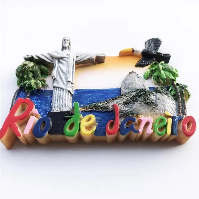 Brazílske magnety na chladničku Rio de Janeiro Cestovné suveníry Nálepky na chladničku Vianočné darčeky Fotomagnetické nálepky na stenu