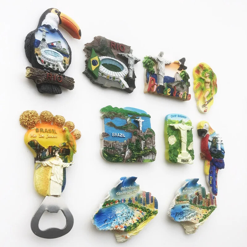 Brazílske magnety na chladničku Rio de Janeiro Cestovné suveníry Nálepky na chladničku Vianočné darčeky Fotomagnetické nálepky na stenu