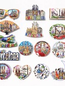Oraș turistic spaniol Barcelona arte decorative creative magnet autocolant frigider mesaj umanist 3D